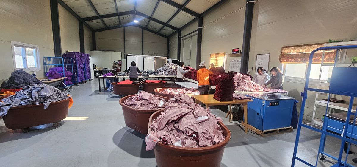 세탁 작업 현장